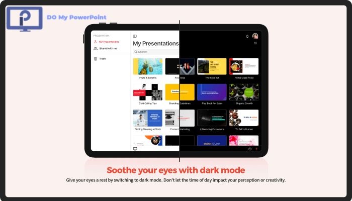 Dark Mode presentation Design