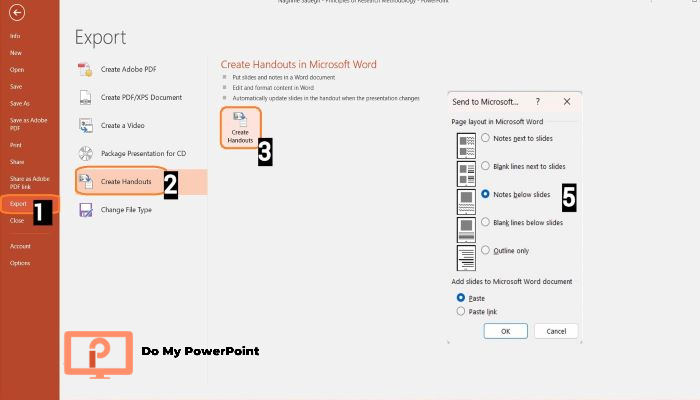 transfer slides with notes Word document