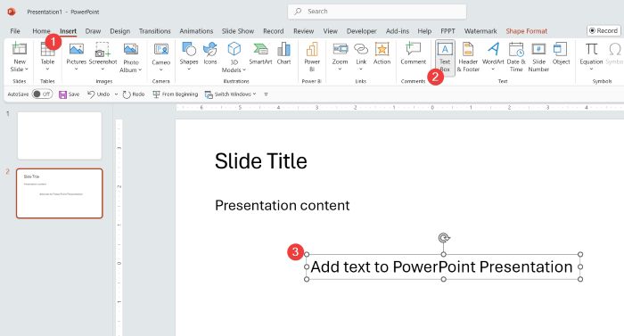 add curved text PowerPoint presentation