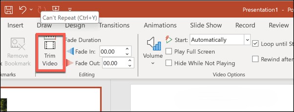 trim video powerpoint