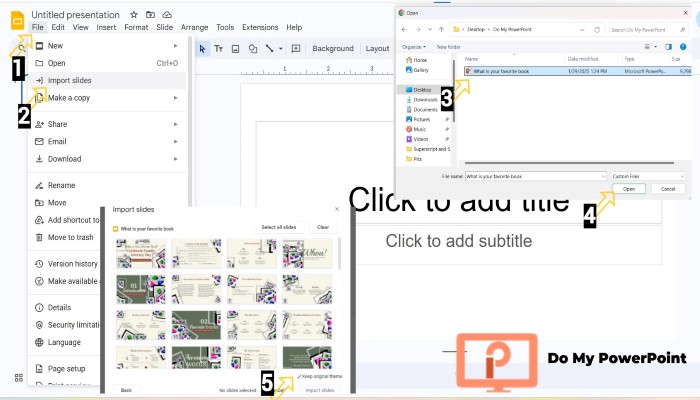 Upload PowerPoint File Blank Google Slide 