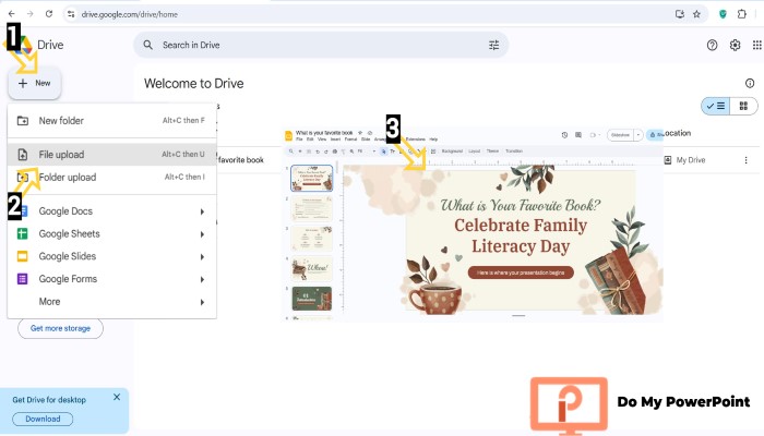 Uploading ppt File Google Slide 