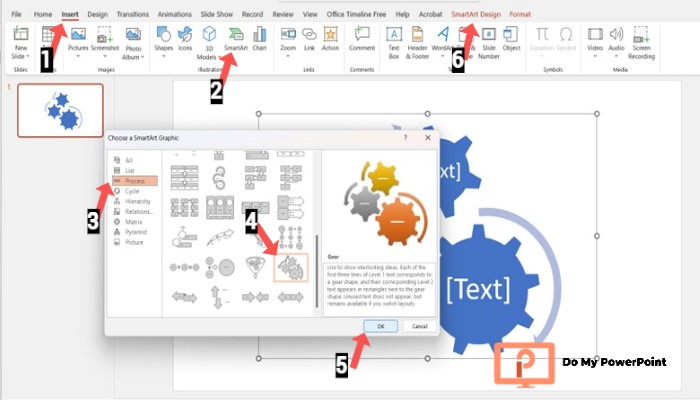 Create Curved Timeline Slide PowerPoint Pillar Cluster