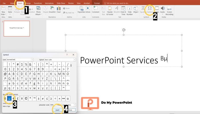 Special Symbols Superscript Subscript PowerPoint