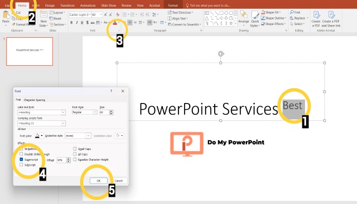 Superscript & Subscript in PowerPoint Mac 