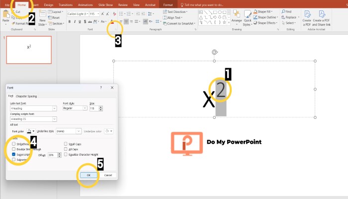 Letter Superscript Subscript PowerPoint 