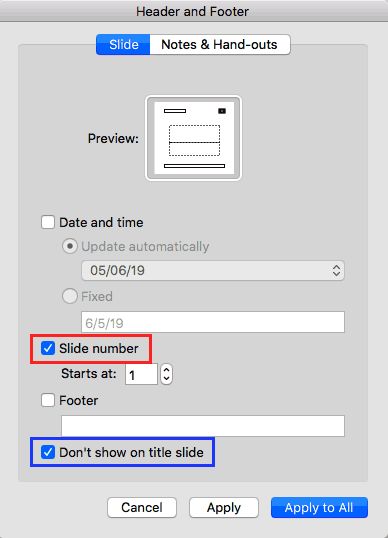 Adding Slide Numbers on Mac PowerPoint