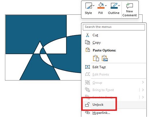 unlock Merge shapes PowerPoint