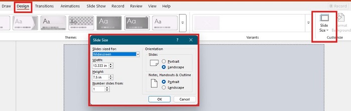 change slide size PowerPoint